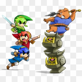 Legend Of Zelda Triforce Heroes Art, HD Png Download - toon link png