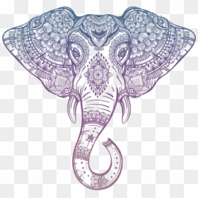Free Png Download Tribal Elephant Head Outline Png - Outline Elephant Head Drawing, Transparent Png - indian cow png