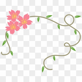 Simple Fresh Floral Decorative Border Png And Vector - Border Simple Flower Designs, Transparent Png - simple border png