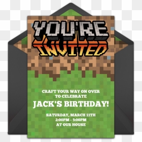 Pixel Gun Birthday Invitation, HD Png Download - you're invited png