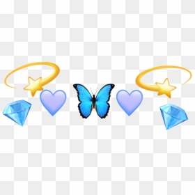 #emojicrown #crown #emoji #star #butterfly #heart #diamond, HD Png Download - diamond emoji png