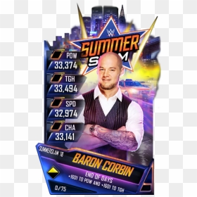 Baroncorbin S4 21 Summerslam18 - Wwe Supercard Summerslam 18 Cards, HD Png Download - baron corbin png