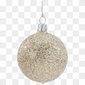 Glass Bauble With Glitter, Gold, 6cm - Christmas Ornament, HD Png Download - silver glitter png