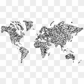 World Map Scrible Doodle Drawing 1 - Coronavirus World Map Gif, HD Png Download - doodle png