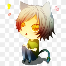 Cat Ear Clipart Free Download Boy And Cat Png Transparent - Cute Anime Cat Boy Chibi, Png Download - cat ears png