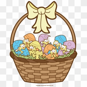 Free Easter Basket Clipart - Easter Basket With Eggs Drawing, HD Png Download - easter basket png