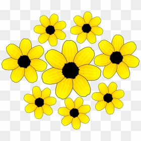 Yellow Clipart Flower Clip Art Black And White Flowers - Yellow Flowers Clipart, HD Png Download - yellow flowers png