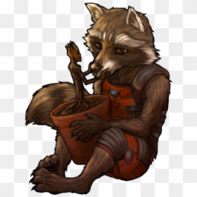 Collection Of Free Groot Drawing Rocket Raccoon Download - Rocket & Groot Hug, HD Png Download - rocket raccoon png