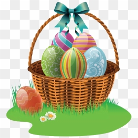 Easter Basket Png Transparent Image - Easter Egg Basket Clipart, Png Download - easter basket png