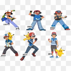 So Far, Ash"s Alola Look Is The One Which Looks The - Ash Through The Series, HD Png Download - ash ketchum png