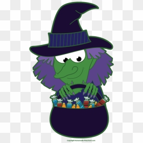 Transparent Witches Hat Png - Witch And Candy Clip Art, Png Download - witch hat png
