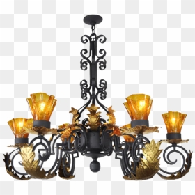 Golden Candle Chandelier Png, Transparent Png - chandelier png