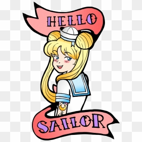 Hello Sailor Tattoo Clip Arts - Transparent Sailor Tattoo, HD Png Download - tatuajes tumblr png