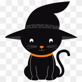 Transparent Witch Hat Clipart - Black Cat Witch Clipart, HD Png Download - witch hat png