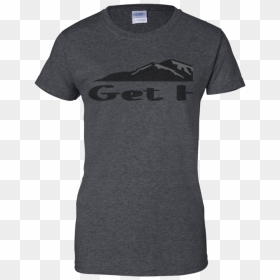 Get Higher Mountain Silhouette Hiking Outdoor Trails - T-shirt, HD Png Download - mountain silhouette png