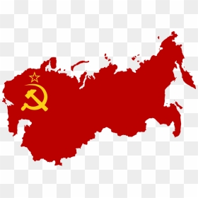 The System Of Communist Government Developed Over A - Soviet Union Flag Map, HD Png Download - communist symbol png