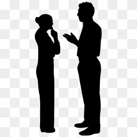 Transparent Business Woman Standing Png - Silhouette Talking Png, Png Download - woman standing png