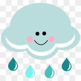 Happy Rain Cloud Clipart Clipartfest - Smiley Face Rain Cloud, HD Png Download - cartoon clouds png