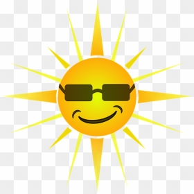 Sun, Summertime, Summer, Face, Happy, Smile, Sunglasses - Cool Sun, HD Png Download - cartoon sun png