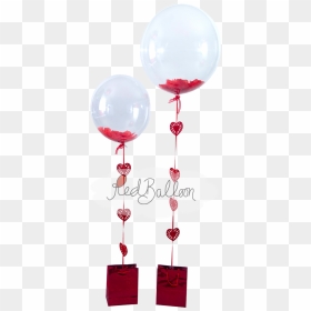 Flutter Petals Valentines Red Balloon Cork - Globos Transparentes San Valentin, HD Png Download - red balloon png