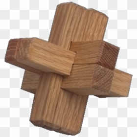 Chinese Wooden Puzzle 6 Pieces , Png Download - 6 Piece Wood Puzzle Cross Solution, Transparent Png - wooden cross png