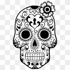 Black And White Day Of The Dead, HD Png Download - sugar skull png