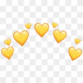 Yellow Heart Crown Sticker - Iphone Yellow Heart Emoji, HD Png Download - heart crown png