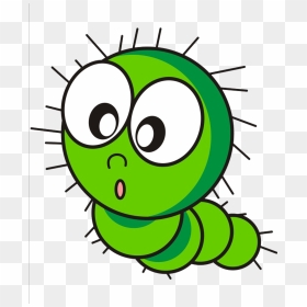 Caterpillar Cartoon Insect - Green Caterpillar Face With Hat Clipart, HD Png Download - caterpillar png