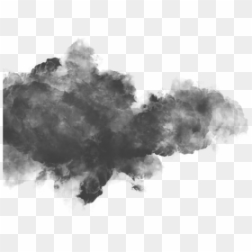 Cloud Left Black - Monochrome, HD Png Download - smoke cloud png