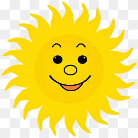 Sun Clipart Lots Of Rays Smiling - Decal, HD Png Download - cartoon sun png