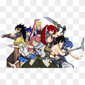 Gajeel, Lucy, Wendy, Natsu, Laxus, Erza, Gray, And - Fairy Tail Guild Png, Transparent Png - natsu png