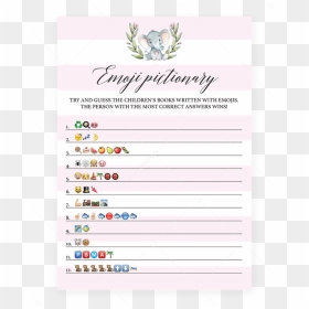 Pink Baby Shower Emoji Pictionary Printable By Littlesizzle - Baby Shower Emoji Game Printable, HD Png Download - baby emoji png