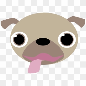 Pug Face Clip Arts - Cartoon Dog Face Clipart, HD Png Download - pug png