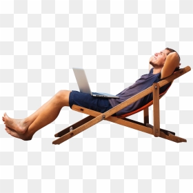 Transparent Man Sitting In Chair Png - People Beach Chair Png, Png Download - person sitting in chair png