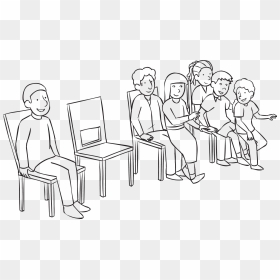 Transparent Person Sitting In Chair Png - Sitting Drawing On Chair, Png Download - person sitting in chair png