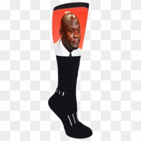 Crying Jordan Meme Moxy Socks Knee High - Sock, HD Png Download - crying jordan png