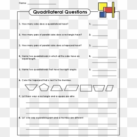 Quadrilateral Questions 3rd Grade, HD Png Download - trapezoid png