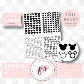 Transparent Mickey Mouse Ears Png - Sticker Planner Free Printable Mickey Mouse, Png Download - mickey mouse ears png