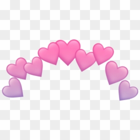 Heart Crown Head Pink Cute Tumblr Kawaii Purple Emoji - Heart Around Head Emoji, HD Png Download - heart crown png