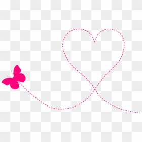Heart Butterfly Flight Path - Butterfly Trail Clipart, HD Png Download - path png