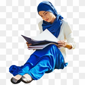 Teenager Woman Student Sitting, Arab Ethnic Fashion - Arabian People Png Sitting, Transparent Png - person sitting in chair png