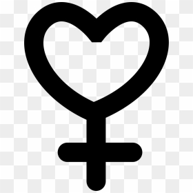 Female Gender Symbol Variant With Heart Shape Comments- - Female Symbol With Heart, HD Png Download - female symbol png