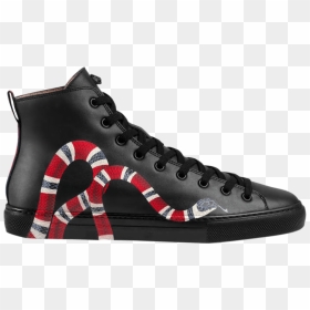 Gucci Leather High Top "snake - Snake Men Gucci Shoes, HD Png Download - gucci snake png