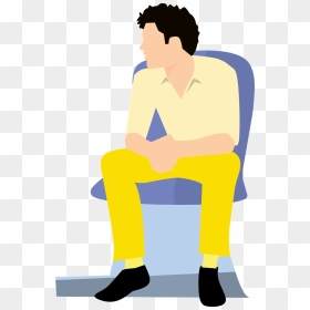 Man Sitting Png Cartoon, Transparent Png - person sitting in chair png