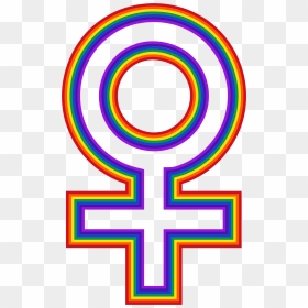 Rainbow Female Symbol Clip Arts - Female Symbol Rainbow, HD Png Download - female symbol png