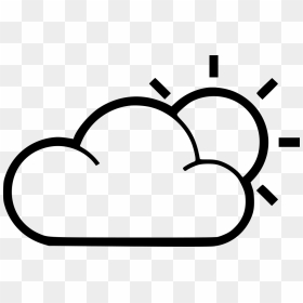 Cloud Sun - Black And White Cloud And Sun Clipart, HD Png Download - cloud icon png