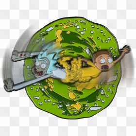 Rick And Morty Portal Spinning Enamel Pin By Ikon - Rick And Morty Portal Transparent, HD Png Download - rick and morty portal png