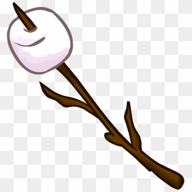 Pink Marshmallow On A Stick Clipart - Roasting Marshmallow Clipart, HD Png Download - marshmallow png