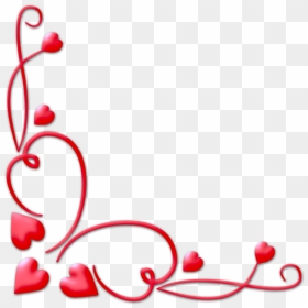 Heart Border Clipart - Valentines Day Border, HD Png Download - corner border png