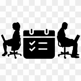 People Sitting In A Chair Facing A Stage Black And - People Computer Clipart Png, Transparent Png - person sitting in chair png